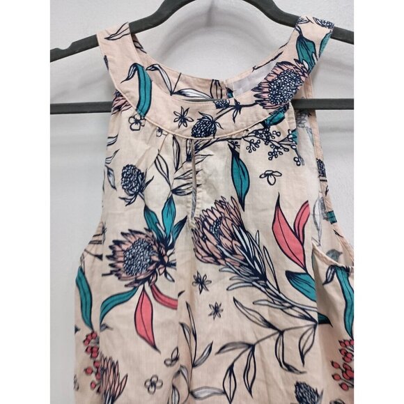 Rachel Ashwell Womens Shift Dress Medium Pink Floral 100% Linen Halter Summer - Picture 3 of 8